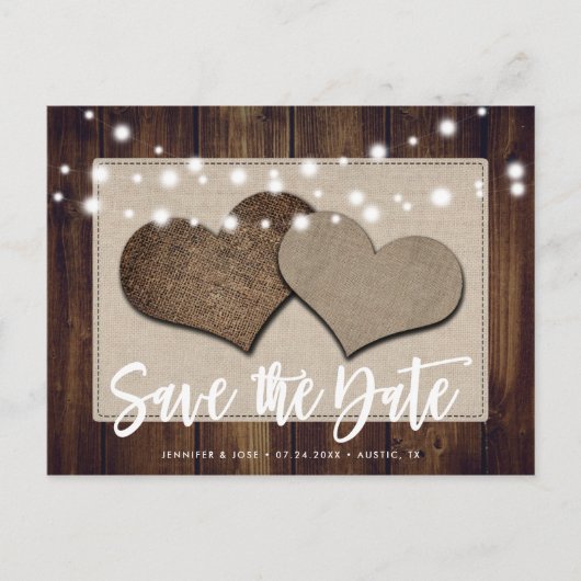 Rustic Wedding Save The Date Briefkaart (Voorkant)