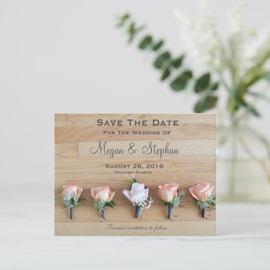 Rustic Wedding Save The Date Briefkaart (Staand voorkant)