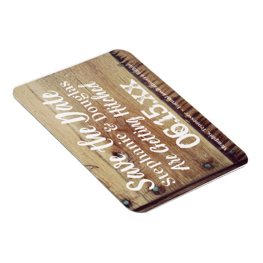 Rustic Wedding Save the Date Flexible Photo Magnet Magneet (Rechterzijde)