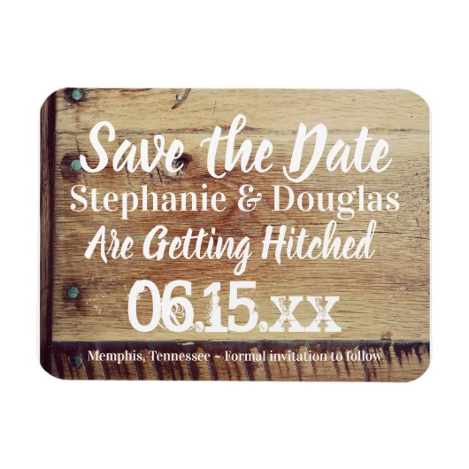 Rustic Wedding Save the Date Flexible Photo Magnet Magneet (Horizontaal)