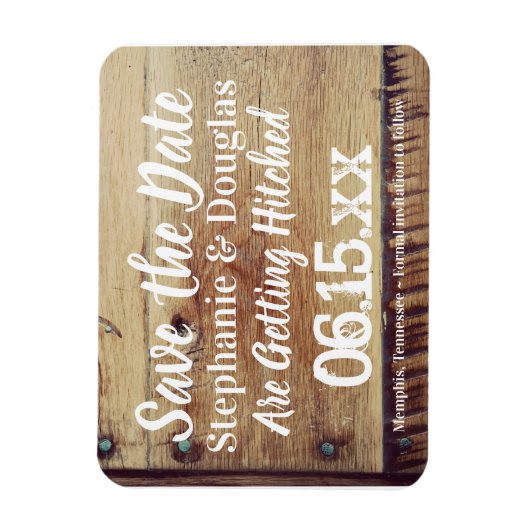 Rustic Wedding Save the Date Flexible Photo Magnet Magneet (Verticaal)