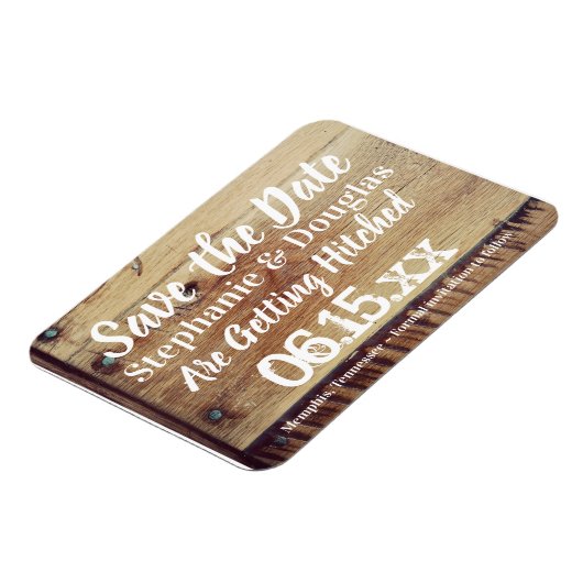 Rustic Wedding Save the Date Flexible Photo Magnet Magneet (Linkerzijde)