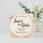Rustic Wedding Save the date foto Wood Grain Invi Kaart (Staand voorkant)