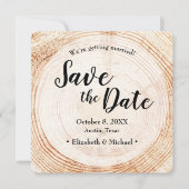 Rustic Wedding Save the date foto Wood Grain Invi Kaart (Voorkant)