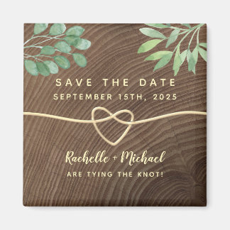 Rustic Wedding Save the Date Invitation Magneet