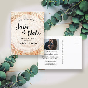 Rustic Wedding Save the date photoWood Grain Briefkaart