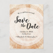 Rustic Wedding Save the date photoWood Grain Briefkaart (Voorkant)