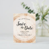 Rustic Wedding Save the date photoWood Grain Briefkaart (Staand voorkant)