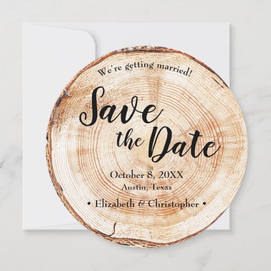 Rustic Wedding Save the date photoWood Grain Kaart (Voorkant)