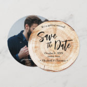 Rustic Wedding Save the date photoWood Grain Kaart (Voorkant / Achterkant)