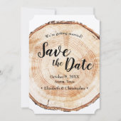 Rustic Wedding Save the date photoWood Grain Kaart (Voorkant)