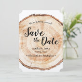 Rustic Wedding Save the date photoWood Grain Kaart (Staand voorkant)