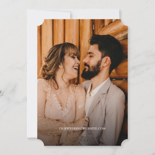 Rustic Wedding Save the date photoWood Grain Kaart (Achterkant)