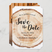 Rustic Wedding Save the date photoWood Grain Kaart (Voorkant / Achterkant)