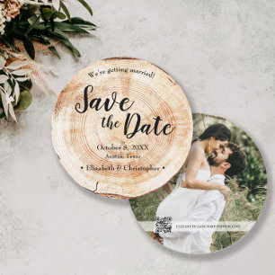 Rustic Wedding Save the date photoWood Grain Kaart