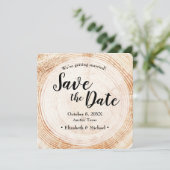 Rustic Wedding Save the date photoWood Grain Kaart (Staand voorkant)