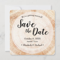 Rustic Wedding Save the date photoWood Grain