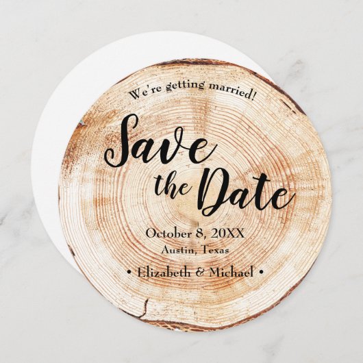 Rustic Wedding Save the date QR Code website Kaart (Voorkant / Achterkant)