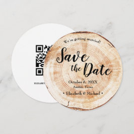 Rustic Wedding Save the date QR Code website Kaart