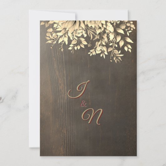 Rustic Wedding Save the Date Sjablonen met Herfst  (Achterkant)