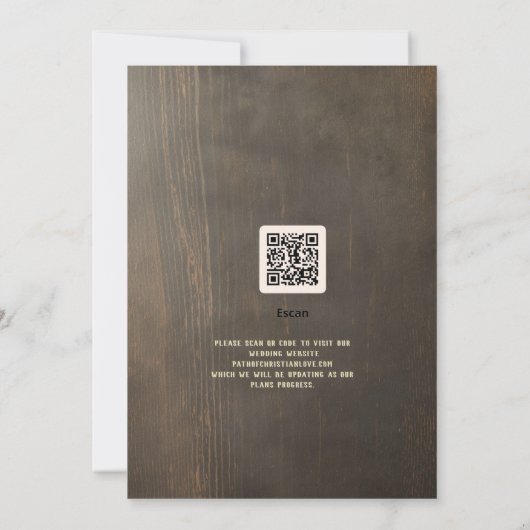 Rustic Wedding Save the Date Sjablonen met Herfst  (Achterkant)