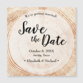 Rustic Wedding Save the date Wood Grain Magnetische Uitnodiging (Voorkant)