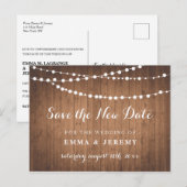 Rustic Wedding Save the new date Briefkaart (Voorkant / Achterkant)