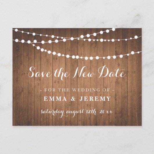 Rustic Wedding Save the new date Briefkaart (Voorkant)