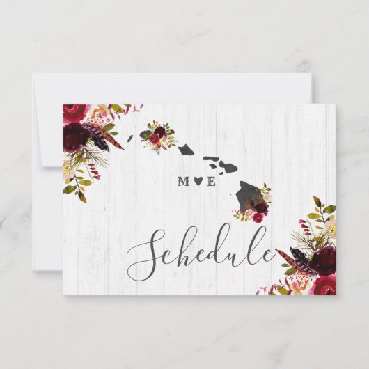 Rustic Wedding Schedule van de staatsbestemming Ha Kaart (Voorkant)