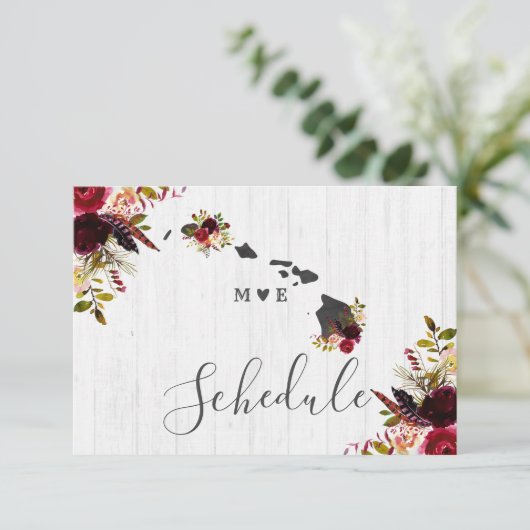Rustic Wedding Schedule van de staatsbestemming Ha Kaart (Staand voorkant)