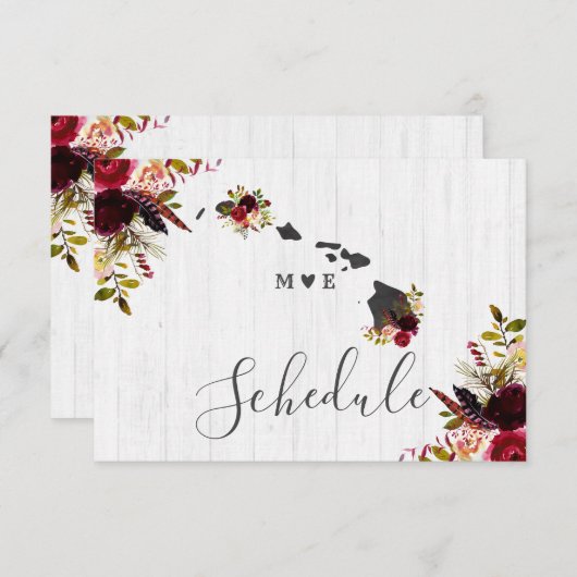 Rustic Wedding Schedule van de staatsbestemming Ha Kaart (Voorkant / Achterkant)