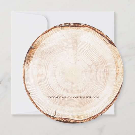 Rustic Wedding Script-namen Hout Cut slice disk Kaart (Achterkant)