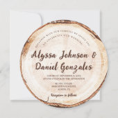 Rustic Wedding Script-namen Hout Cut slice disk Kaart (Voorkant)