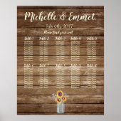 Rustic Wedding Seating Chart, Rustic, Sunflower Poster (Voorkant)