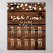 Rustic Wedding Seating Chart, Rustic, Wood, Zitpla Poster (Voorkant)