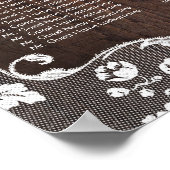 Rustic Wedding Seating Chart Wood and Lace Poster (Hoek)
