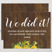 Rustic Wedding Seating Sign Small Wood Budget (Voorkant / Achterkant)