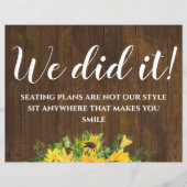 Rustic Wedding Seating Sign Small Wood Budget (Voorkant)
