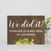Rustic Wedding Seating Sign Small Wood Budget (Staand voorkant)