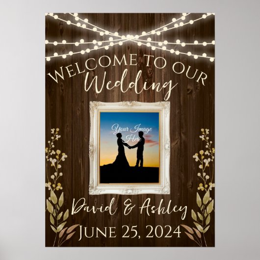 Rustic Wedding Sign Poster (Voorkant)