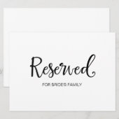 Rustic Wedding Sign. "Reserved for Family" (Voorkant / Achterkant)