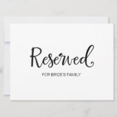 Rustic Wedding Sign. "Reserved for Family" (Voorkant)