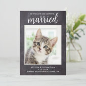 Rustic Wedding Simple Custom Pet Photo Cat Dog Save The Date (Staand voorkant)