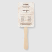 Rustic Wedding Simple Order of Service Wood Grain Handwaaier (Achterkant)
