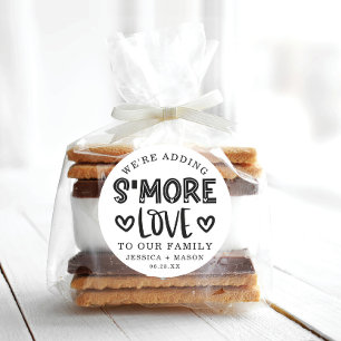 Rustic Wedding S'more Love Favor Classic Round Sti Ronde Sticker