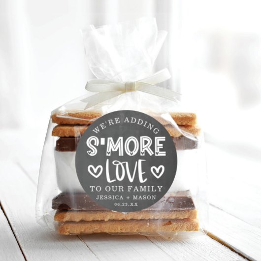 Rustic Wedding S'more Love Favor Classic Round Sti Ronde Sticker