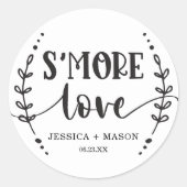 Rustic Wedding S'more Love Favor Ronde Sticker (Voorkant)