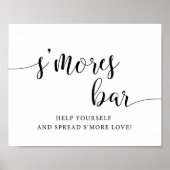Rustic Wedding S'mores Bar Smore Love Sign Poster (Voorkant)