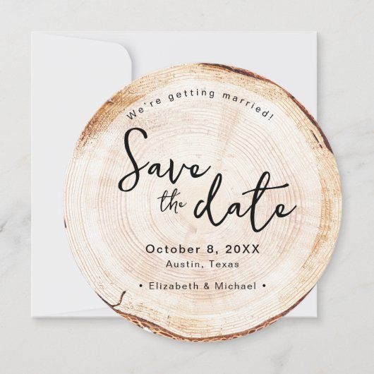 Rustic Wedding Sparen de Druk van de datumfoto Woo Kaart (Voorkant)