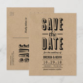 Rustic Wedding sparen het Briefkaart van de Datum (Voorkant / Achterkant)